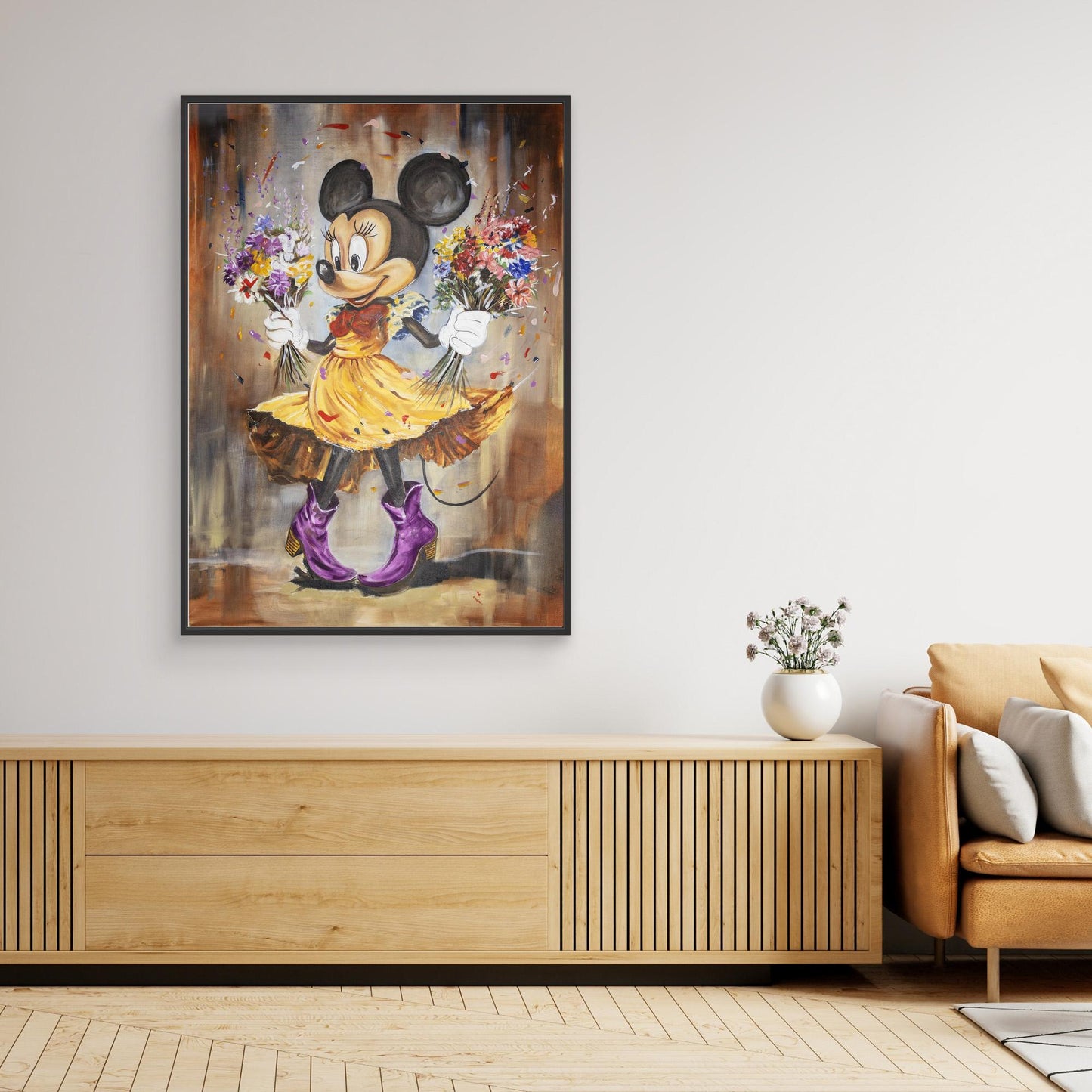 Minnie the mouse bought herself flowers