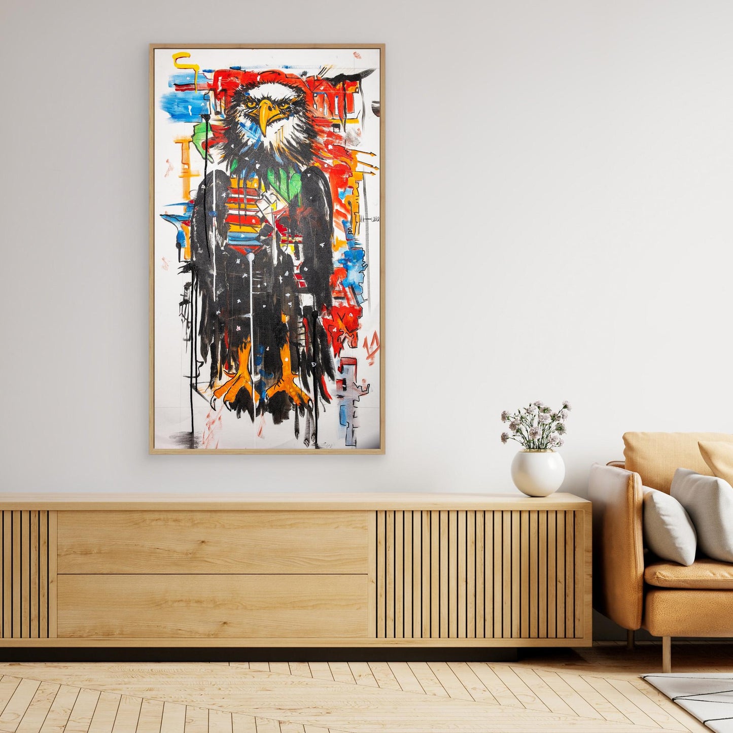 Broad feathers, bright talons.