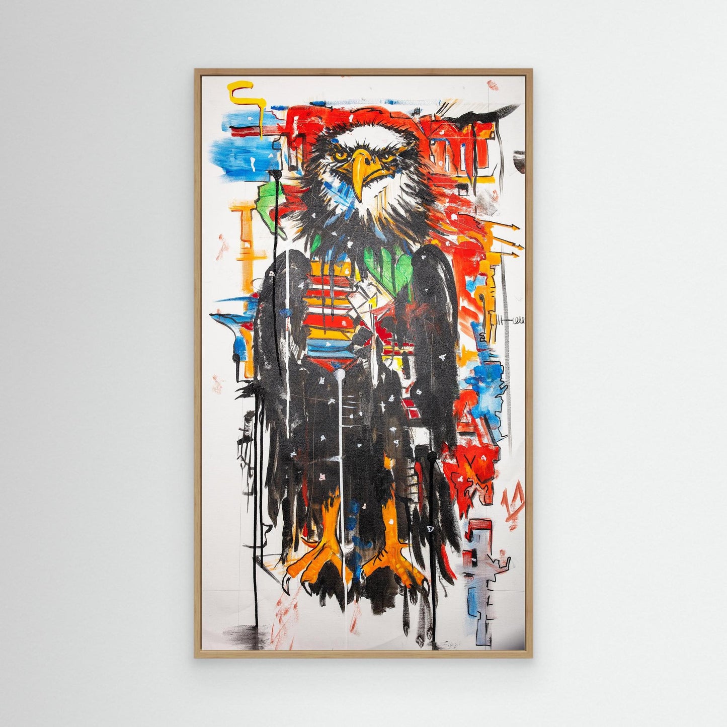 Broad feathers, bright talons.
