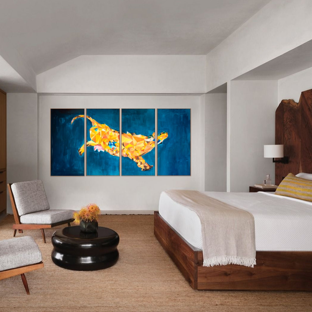 Blaue yellow happy cow n23