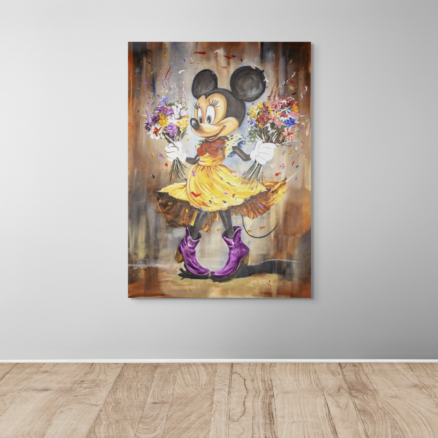 Minnie the mouse bought herself flowers