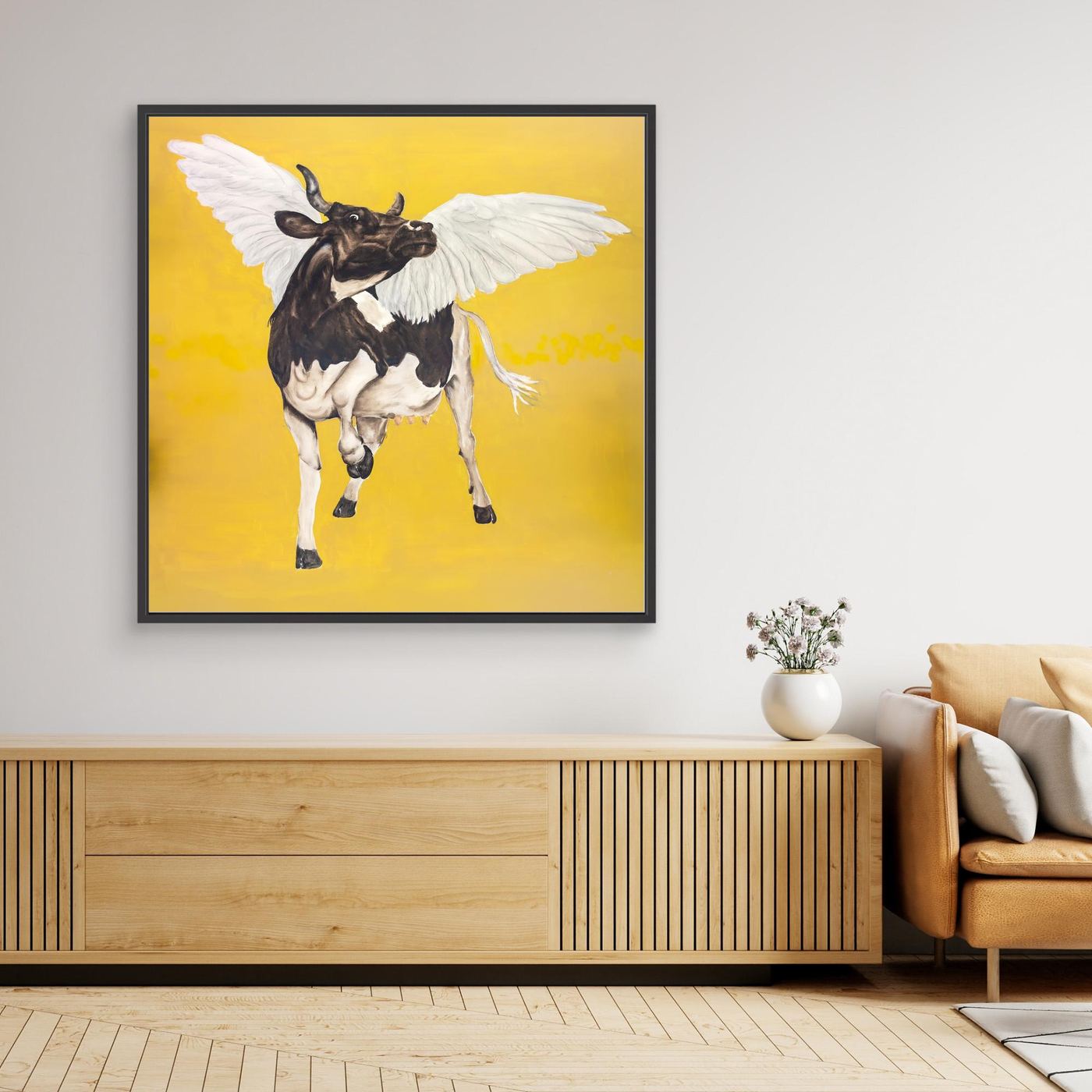 Proud flying cow