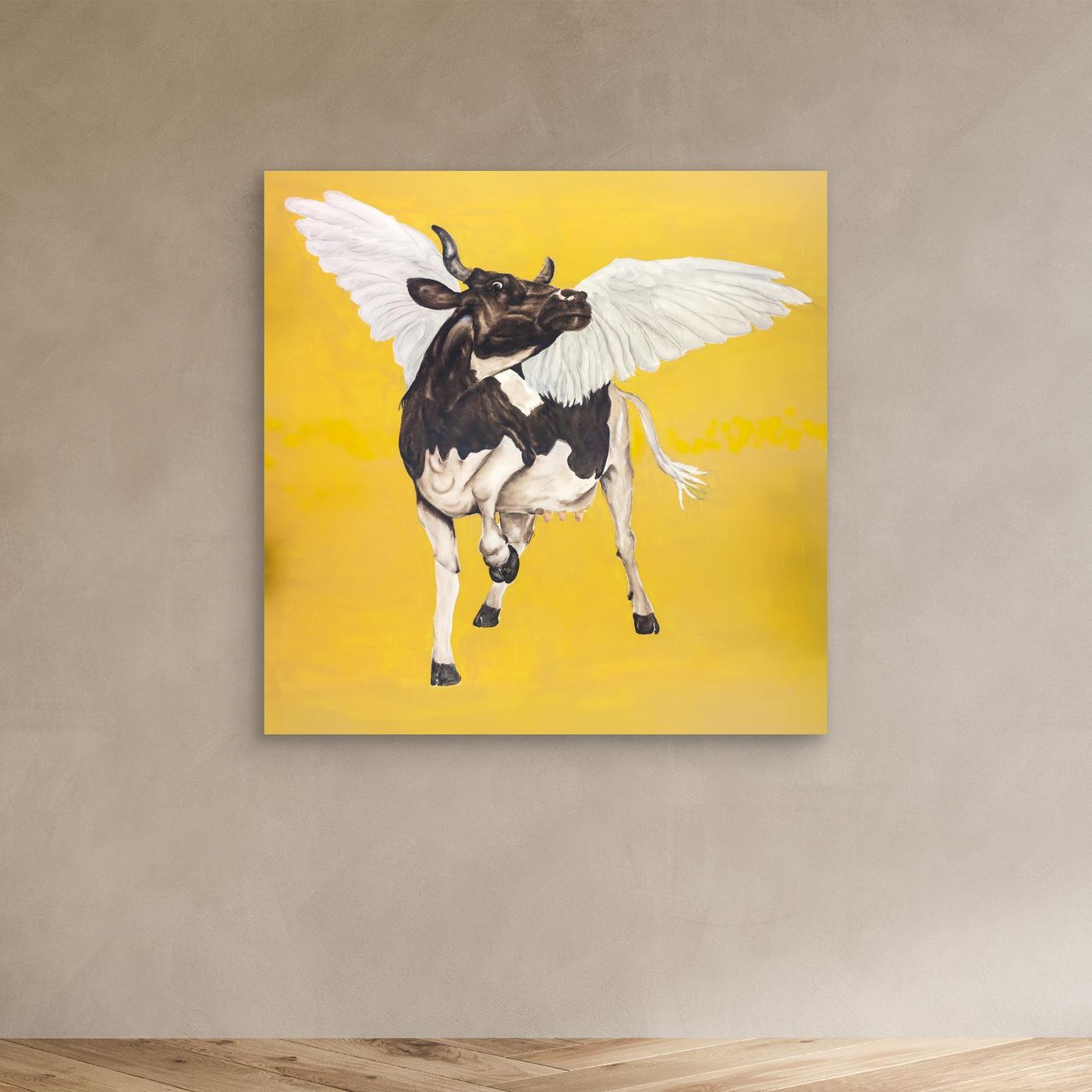 Proud flying cow